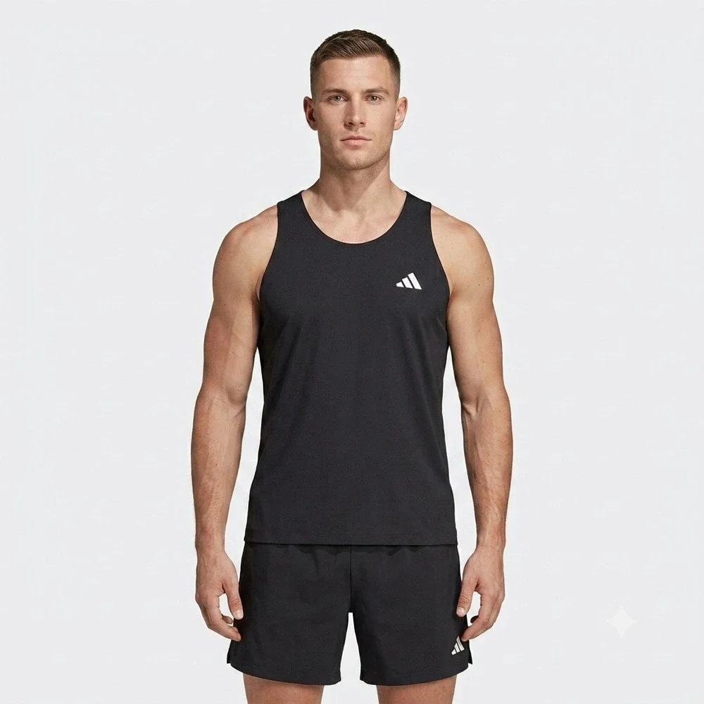 Adidas OTR B Tank Men Large Black IN1499 Running AEROREADY Reflective **NEW**